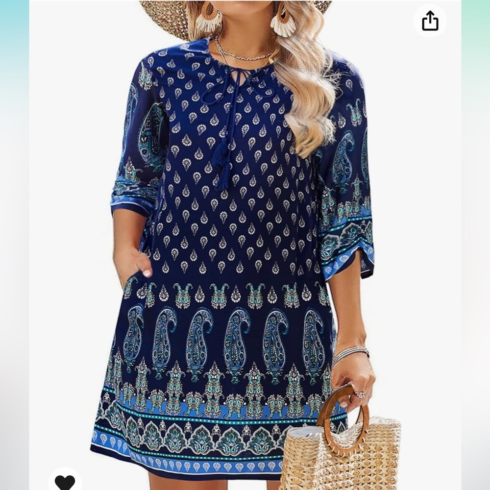 Cute Boho Plus Size Dress- size 22W, runs small